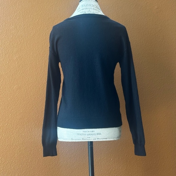 Zadig & Voltaire Black “Je T’aime” Merino Wool Crewneck Sweater Size Medium EUC! - Picture 8 of 10
